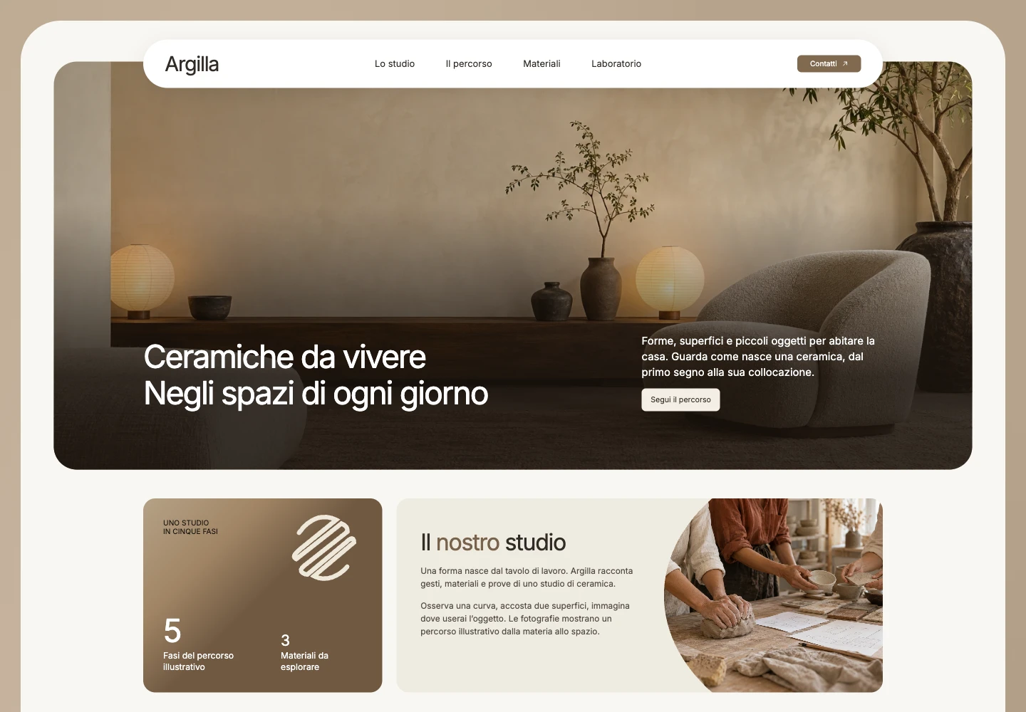 Demo Argilla: ceramiche e interni in toni naturali