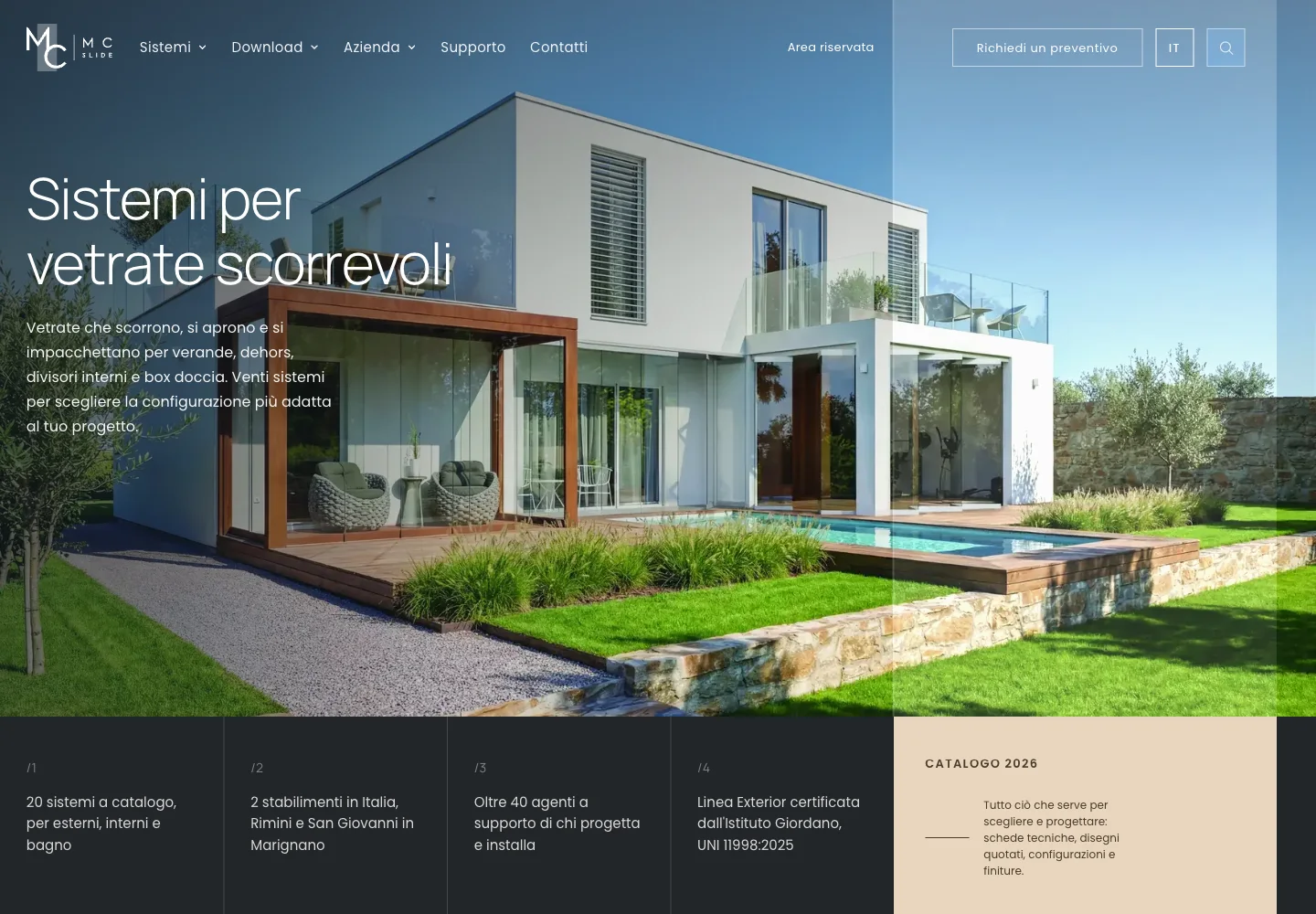Homepage di MC Slide, sito Managed