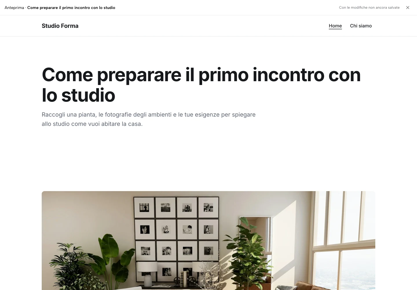 Anteprima dell’articolo di Studio Forma con titolo, sommario e copertina.